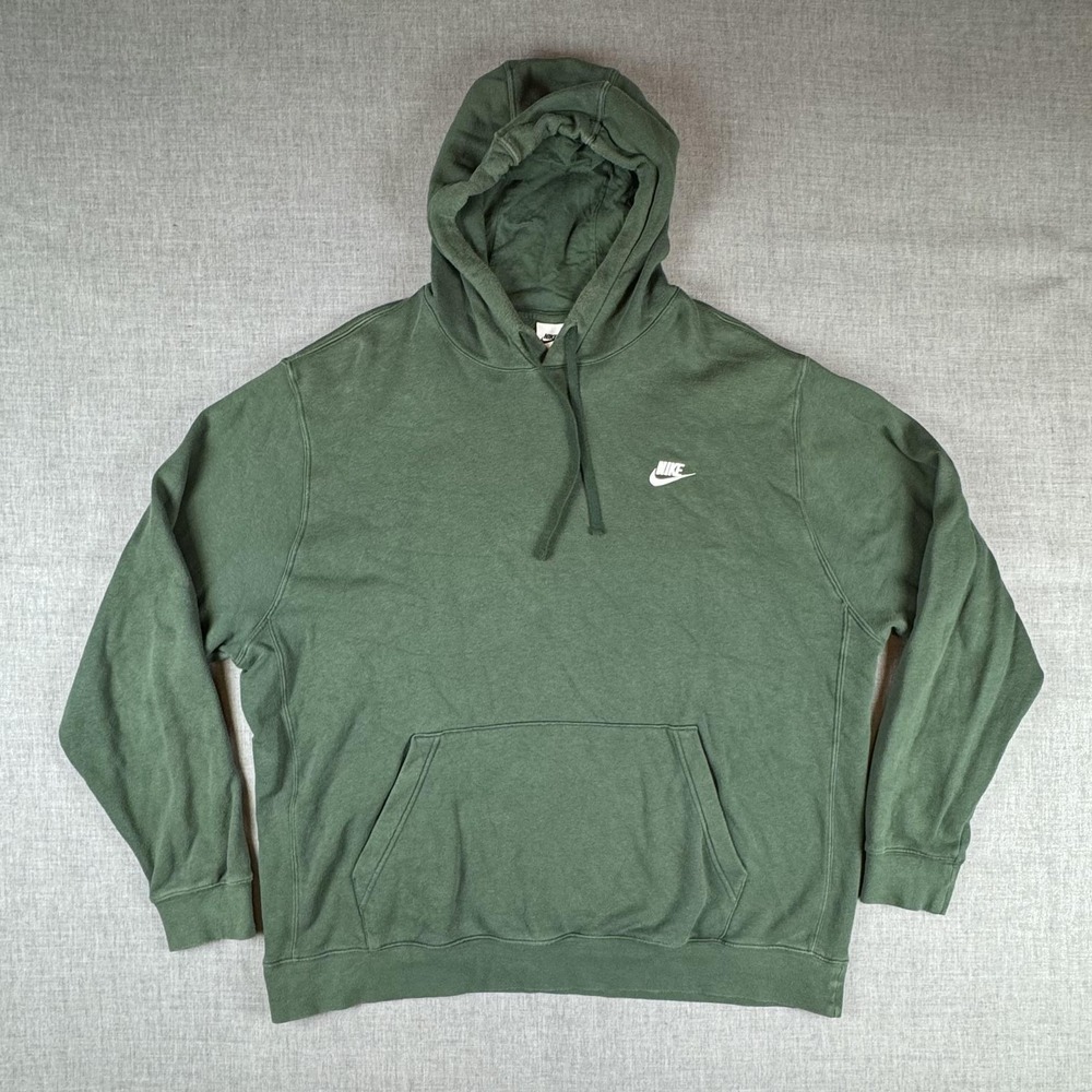 Nike Hoodie Mens 2XLT Green Fleece Pullover Swoosh Logo Big & Tall BV2654-323